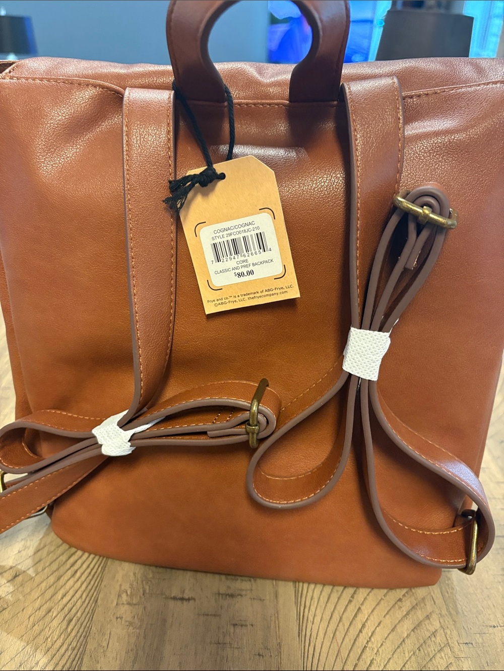 643 Frye Leather Backpack in Warm Cognac Brown - Picture 5 of 8